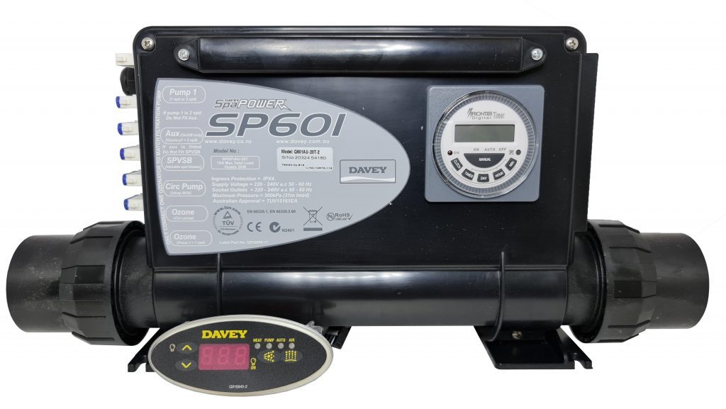 Davey Spa-Quip SP601 1.5kw Controller With Time Clock and Oval Touchpa ...